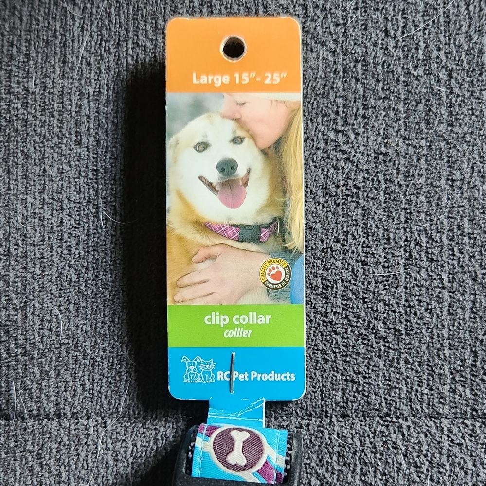 Striped clip dog collar
